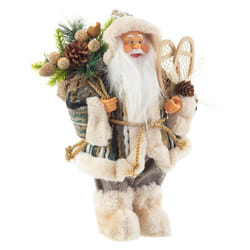 Pupazzo Babbo Natale Charles Tessuto Verde Statua Decorazione Natalizia Bizzotto Altezza: 40 cm