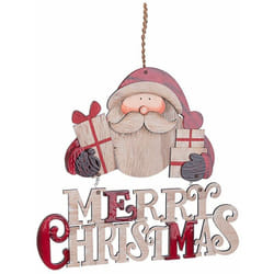 Bizzotto - Pendaglio Babbo Natale 'Gregory' con scritta Merry Christmas per Albero di Natale h 38 cm