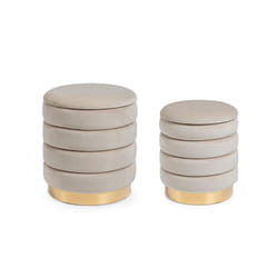 Set 2 Pouf Contenitore Darina Beige - polina