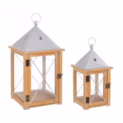 Questo set di lanterne Beatific offre un'elegante combinazione di acciaio verniciato a polvere , legno di abete , compensato  ...