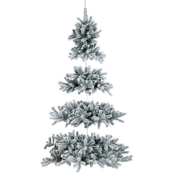 Bizzotto - Albero di Natale pendente innevato, pino da soffitto 'Fiemme' in pe Effetto Real Touch -150 cm
