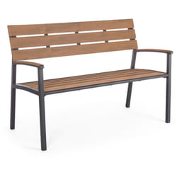 Bizzotto - Panca da giardino 'Isak' in acciaio e Poly wood, panchina per giardino e veranda verniciata a polvere -Bianco