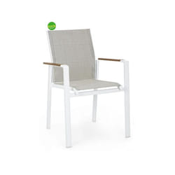 Sedia con braccioli Kubik Bizzotto bianco