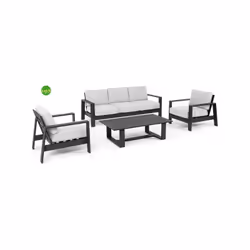 Il Set Salotto Baltic Antracite è prodotto dal brand Bizzotto in alluminio. Questo set è un insieme di 4 mobili (Divano 3 pos ...