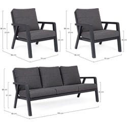 Set salotto giardino Truman antracite