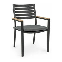 Sedia con braccioli e cuscino belmar antracite Bizzotto arredo interno design