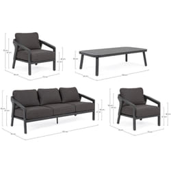 Set salotto giardino Cordova antracite