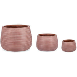 Bizzotto - Vasi 'Tressage' in fibra di vetro e argilla terracotta per fiori e piante da esterno set da 3