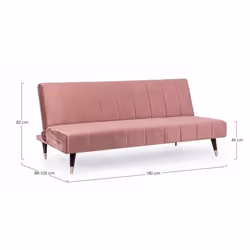 Divano Letto tre posti rosa reclinabile