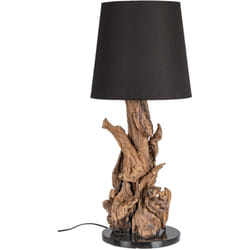 Bizzotto - Lampada da tavolo 'Bluma' in legno di teak riciclato h 82 cm