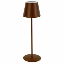 Dettagli: Lampada Led Acciaio verniciato a polvere epossidica Colore: Marrone Batteria ricaricabile con cavo usb 1 mt incluso ...