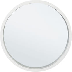 Bizzotto - Specchio tondo da parete con cornice in legno 'Tiziano' -Bianco / 52 x 5 x 52 h cm