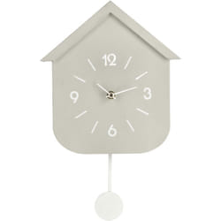 Bizzotto - Orologio da parete 'Home' con pendolo in acciaio a batteria 24x5,5x37,5 h cm -Bianco