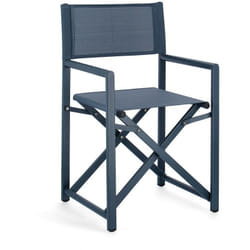 Sedia Registra Linea Taylor in Alluminio Verniciata Blu Navy, Seduta e Schienale Textilene Pieghevole.