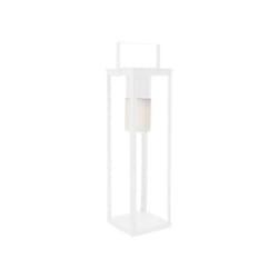 Bizzotto - Lampanda Solar Led in Acciaio Bianca Con Manico 20x20x75 cm con Batteria ricaricabile