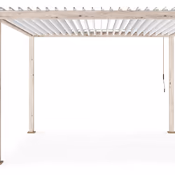 Pergola Ocean 3.6X3.6 Rustic-BiancoStruttura In Alluminio Pali Portanti 111X111Mm, Traversi 140X75Mm. Tetto Lamellare Vernici ...