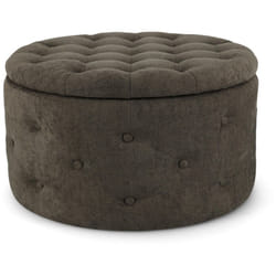 Poltrona Pouf 'Ernestine' per interno, con struttura in legno di pino e mdf da Ø70 x 40h cm -Grigio