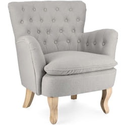 Bizzotto - Poltrona 'Orlins' per interno, Struttura In Legno Di Pino e Compensato, Rivestimento In Poliestere Effetto Boucle', Capitonne' 71.5 x 72.5