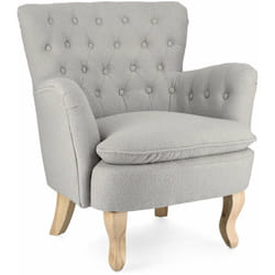 Bizzotto - Poltrona 'Orlins' per interno, Struttura In Legno Di Pino e Compensato, Rivestimento In Poliestere Effetto Boucle', Capitonne' 71.5 x 72.5