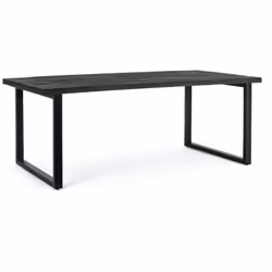Tavolo "Hastings" nero in legno di mango e acciaio Il tavolo "Hastings" rappresenta un'elegante combinazione di materiali di ...