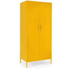 Bizzotto - Armadio 'Cambridge' in acciaio monocolore -Giallo / 2 ante
