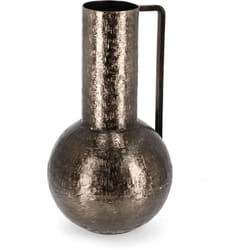 Bizzotto - Bottiglia decorativa lathe 1 manico in alluminio artigianale decorativo -ø 20.5 x h 37 cm / Oro