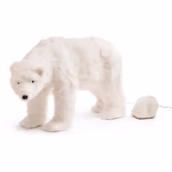 L'orso polare decorativo "Barrow" è un sofisticato elemento per le decorazioni natalizie, realizzato in poliresina, un materi ...