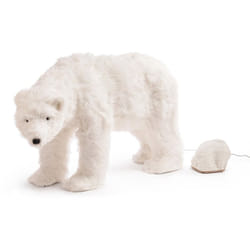 Orso polare decorativo 'Barrow' in poliresina con movimento per decorazione natalizia -92 cm