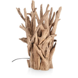 Bizzotto - Lampada da tavolo 'Ace' in legno di teak riciclato h 60 cm