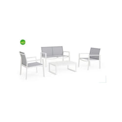 Set 4 pezzi Salotto da giardino Kallen Bianco
