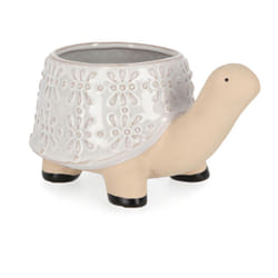 Bizzotto - Vaso dalyan tartaruga in porcellana 25,2 x 17 x h 13,9 cm -Bianco
