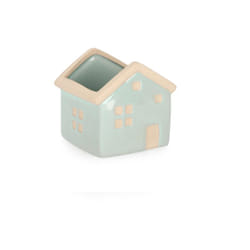 Bizzotto - Vaso khloe casa in porcellana 9,5 x 8,5 x h 9 cm -23.5 x 8.6 x h 13.4 cm / Verde