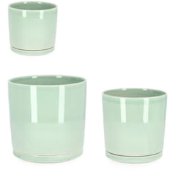 Set 3 Porta vasi Eliza in porcellana da interno -Grigio