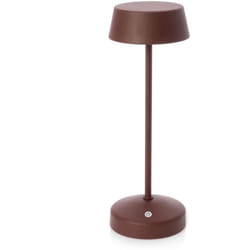 Bizzotto - Lampada tavolo a led in metallo ricaricabile uso interno ed esterno h 33 cm -Marrone