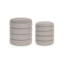 Set 2 Pouf Contenitore Gr Ch Boucle' - KATERINA