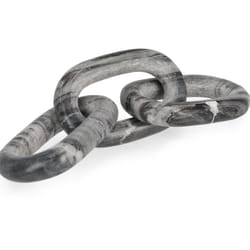 Decorazione kandy catena 3 a per uso decorativo realizzato in marmo -36.25 x 10 x h 10cm / 5 anelli / Bianco