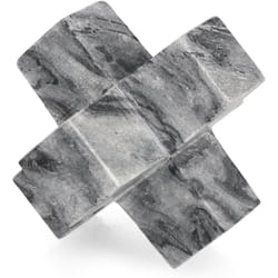 Bizzotto - Decorazione kandy a forma di croce realizzato in marmo -15 x 15 x h 15cm / Grigio