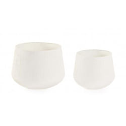 Set 2 Portavasi Kenar Tondi Beige prodotto fatto a mano