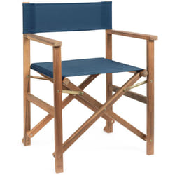Sedia Regista Noemi Blu - Legno di Acacia - Tessuto Poliestere - 52x59x83 cm