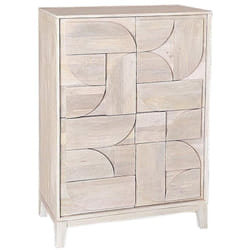 Mobile credenza 'Archita' in mdf-legno di mango, schienale in mdf -Beige / 2 ante - 100 x 42 x 85 cm