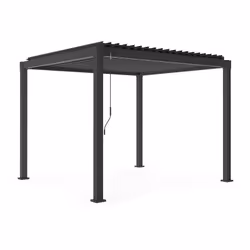 Pergola Garda antracite 300x300xH240 Acciaio zincato verniciato a polvere (poliestere). pali portanti 80x80mm, traversi 135x4 ...