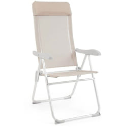 Sedia sdraio 'Cayo' in alluminio e textilene da mare e giardino regolabile -Grigio