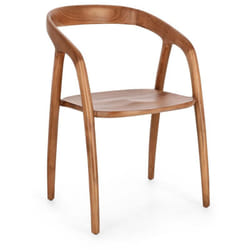 Sedia 'Dotty' con legno teak, per arredo interno con braccioli, 54,5 x 56 x h 76,5 cm -Naturale / Confezione da 1 pezzo