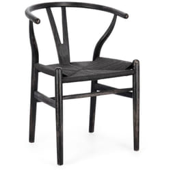 Sedia 'Artemia' con struttura in legno di faggio, per arredo interno 50 x 41 x h 77 cm -Nero/Naturale / Confezione da 1 pezzo