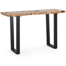 Consolle 'Elwood' con piano in radici di teak originali, 120 x 40 x 75h cm