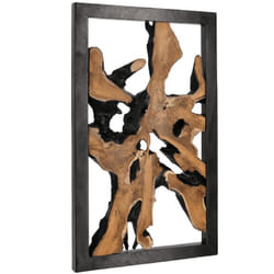 Bizzotto - Decorazione parete sherwood 100 x 60 con radici di teak originali, cornice in legno teak, finitura a base di introcellulosa e forme