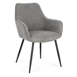 Sedia 'Cora' con struttura in acciaio, per arredo interno con braccioli, 58 x 63 x h 85,5 cm -Nero/Grigio Scuro / Confezione da 1 pezzo