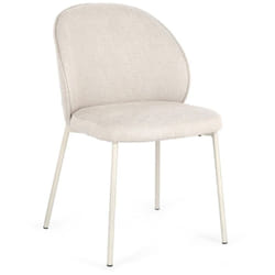 Sedia 'Wendy' con struttura in acciaio, per arredo interno 54 x 60 x h 83 cm -Nero/Beige / Confezione da 1 pezzo
