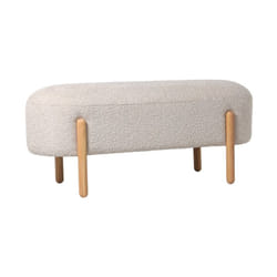 Panca Linea Dayla Naturale Con Base in Legno di Caucciù e Rivestimento In Tessuto Loopback