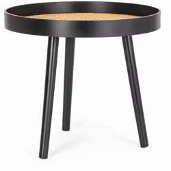Il Tavolino Josine TO Nero con diametro di 50 cm si distingue per il suo design intrigante e la combinazione di materiali che ...